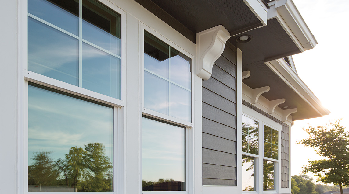 Modern double pane window exterior